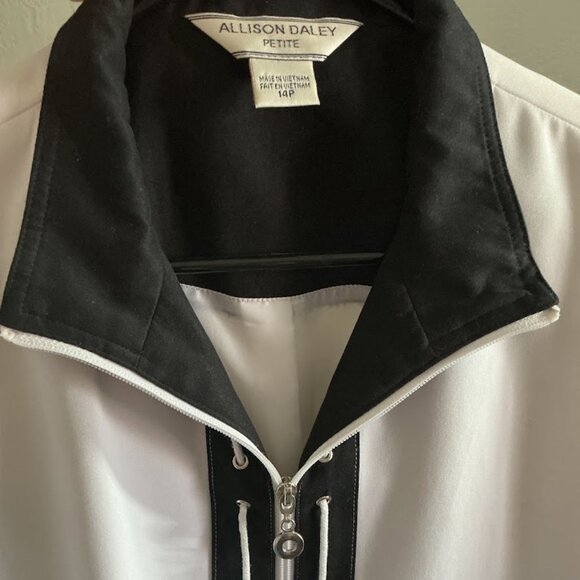 Allison Daley White & Black Nautical Jacket Sz 14P - Picture 3 of 3